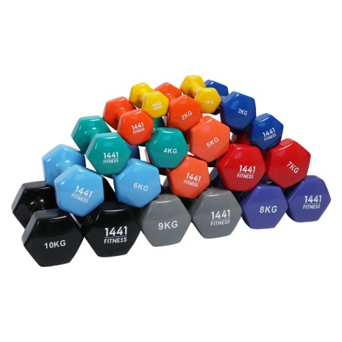 1441 Fitness Vinyl Coated Dumbbells - 1 KG To 10 KG (Per Pair)