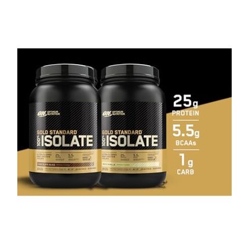Optimum Nutrition (ON) Gold Standard 100% Isolate, 25 Grams of Protein, Hydrolyzed And Ultra-Filtered Whey Protein Isolate 1.64 Lbs 