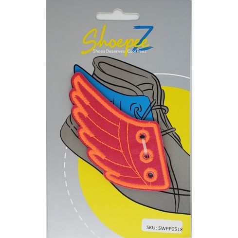 Shoepeez Shoe Decoration Charm - Magenta / Orange Wings