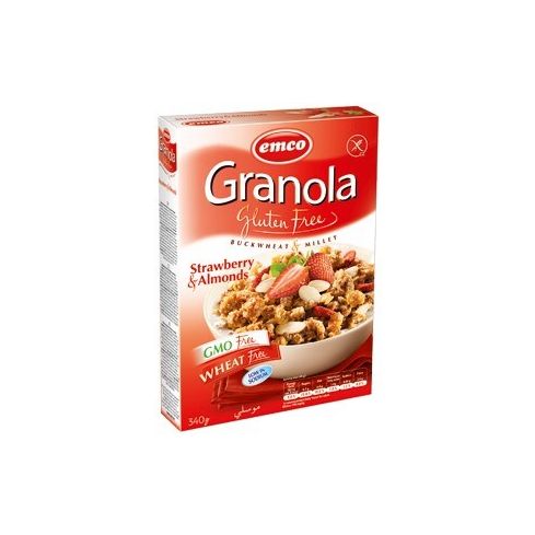 Emco Gluten Free Granola With Strawberries And Almonds 340g