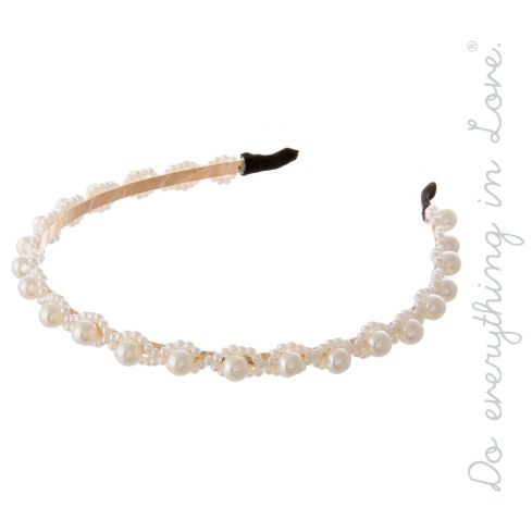 Ivory Pearl Beaded Headband, Do everything in Love Brand