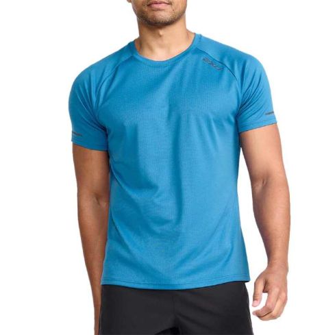 2XU Men's Aero Short Sleeve T-Shirt Blue Reflective