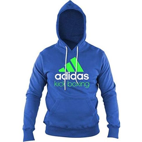 Adidas Men's Kick Boxing Hoody - Light Blue/Fluo Green