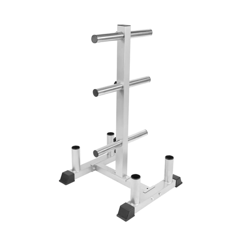 1441 Fitness 3 Tier Olympic Plate Tree with 4 Bar Holder 