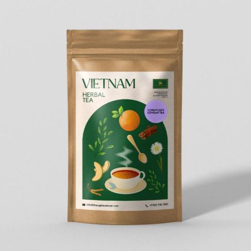 The Caphe Vietnam Cordyceps Longan Herbal Tea, 20 Sachets/box