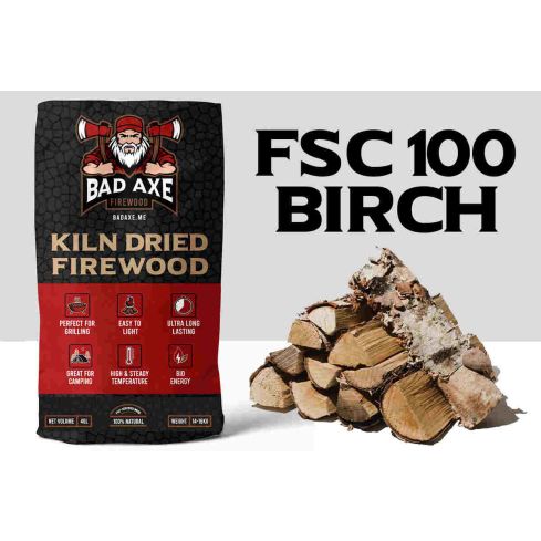 Bad Axe Firewood -Birch 40L Sack Approx 15kg