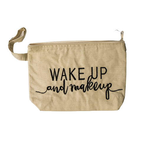 Pamplemousse Wake me up Embroidery Canvas Pouch