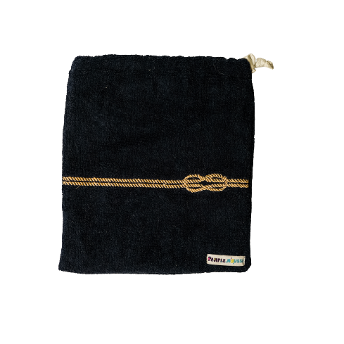 Pamplemousse Bag with Ribbon Embroidery Navy Blue