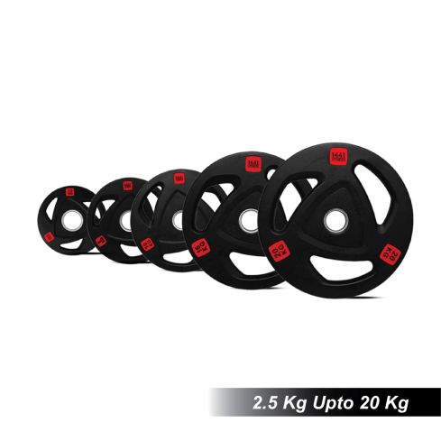 1441 Fitness Tri-Grip Olympic Rubber Plates 2.5 Kg To 20 Kg