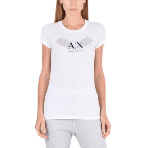 Armani Exchange Women's Winged Logo Short Sleeve T-Shirt- Size XS