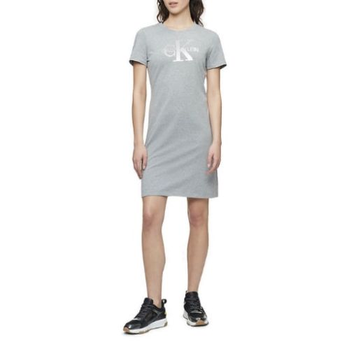 Calvin Klein Women's Metallic Monogram Logo T-Shirt Dress