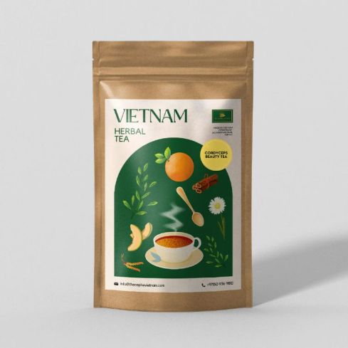 The Caphe Vietnam Herbal Cordyceps Beauty Tea, 20 Sachets/box