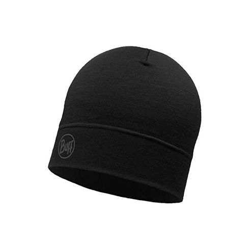 Buff Lightweight Merino Wool Hat Solid Black