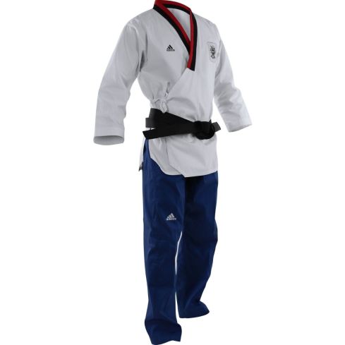 Adidas Poomsae Youth Male Taekwondo Uniform - Poom/White/Light Blue