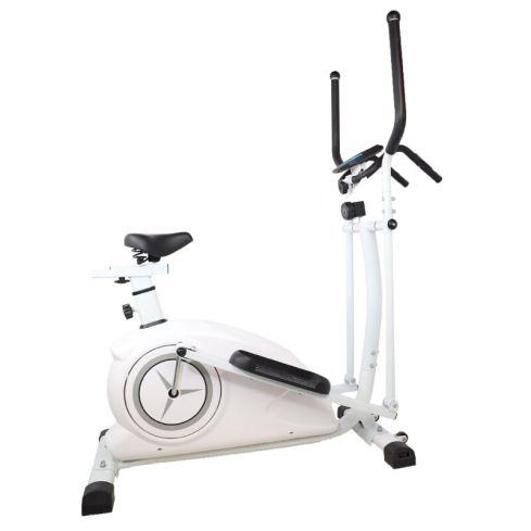 Marshal Fitness Elliptical and Upright Exercise Bike 2 in 1 Cardio Dual Trainer with Heart Rate