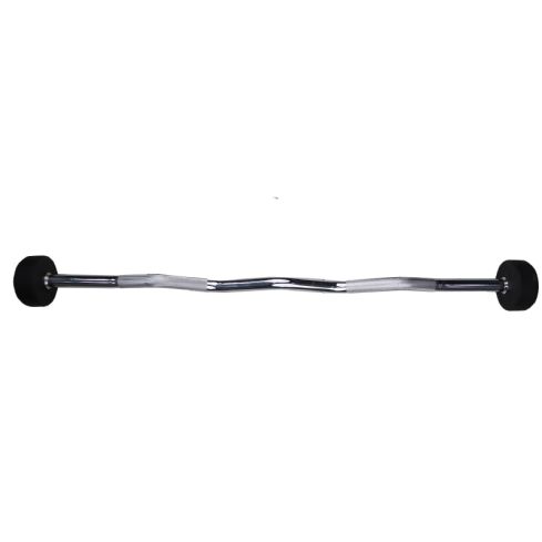 Marshal Fitness Rubber Fixed Barbell Ez Curl Bar | Straight Steel Bar
