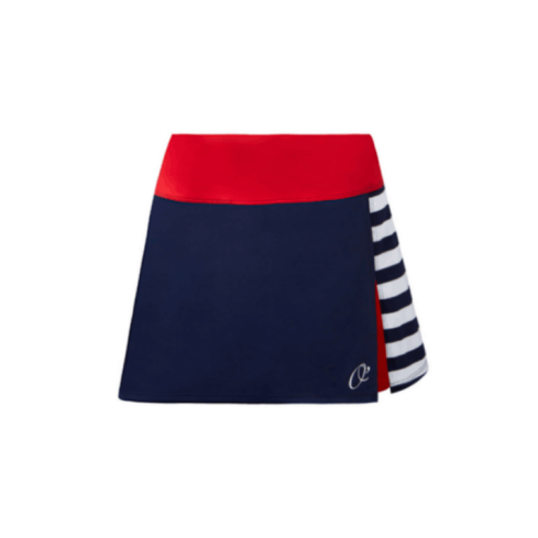 O´Padel Skirt With Slit Blue And Navy Stripes Pattern