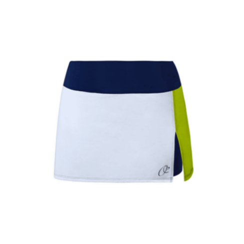 O´Padel Skirt With Slit White, Lime & Ink Blue