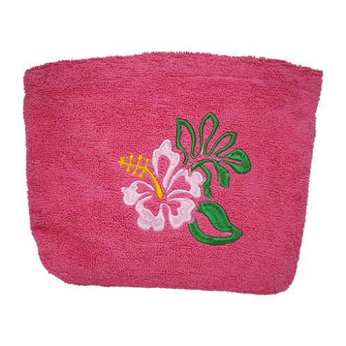 Pamplemousse Pouch with Floral Embroidery