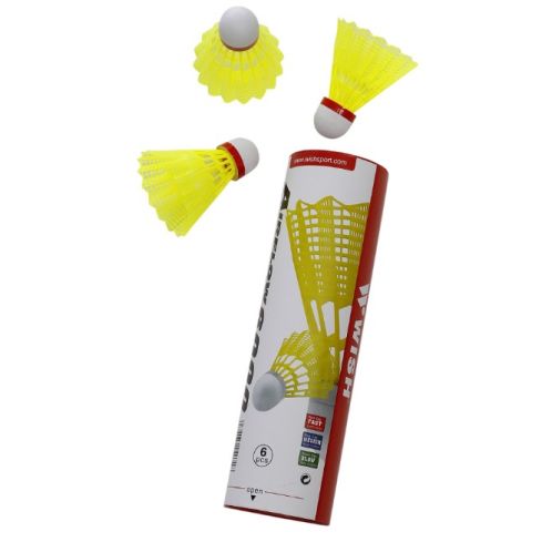 Wish Nylon Shuttlecock 6 Pcs Red Speed Af-6000 Yellow