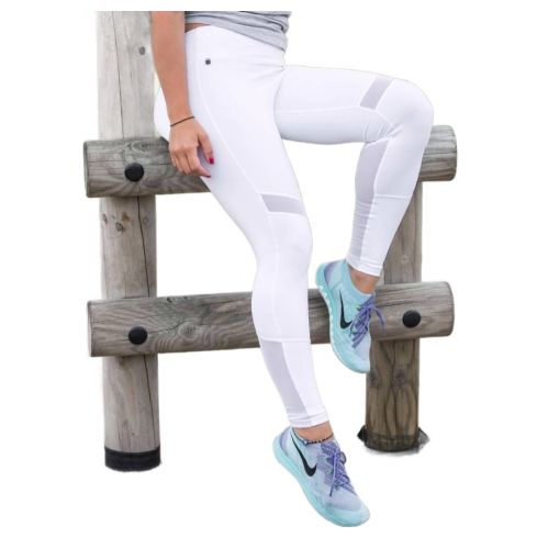 Workout Empire Women's Imperial Mesh Tights White