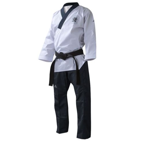 Adidas Poomsae Adult Male Taekwondo Uniform - White/Dark Blue