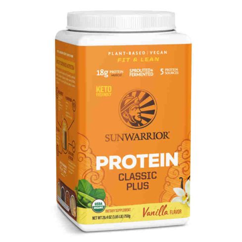 Sunwarrior Classic Plus Fit & Lean | Plant-Based | Keto-Friendly |Vegan |Organic Protein Powder Vanilla 750 g