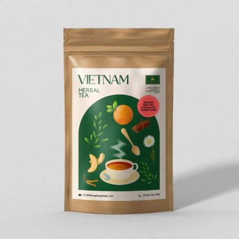 The Caphe Vietnam Sublimates Cordyceps Brown Rice Tea, 20 Sachets/box