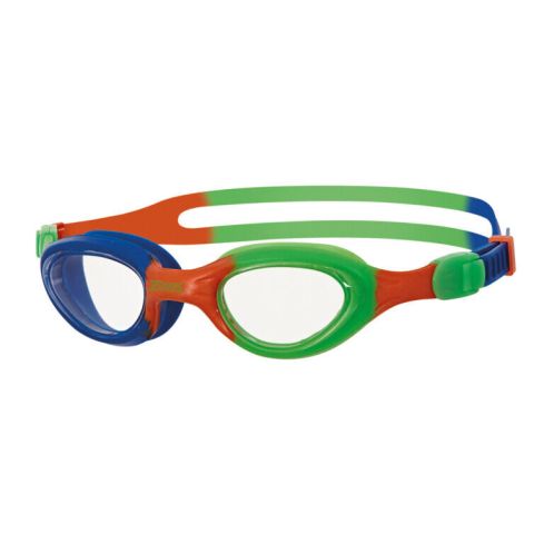 Zoggs Junior Little Super Seal Goggle - Orange Green Clear Lens