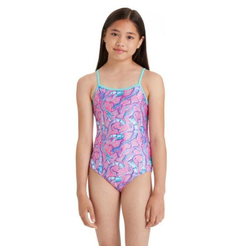 Zoggs Mermaid Madness Yaroomba Floral One Piece Youth Girls 