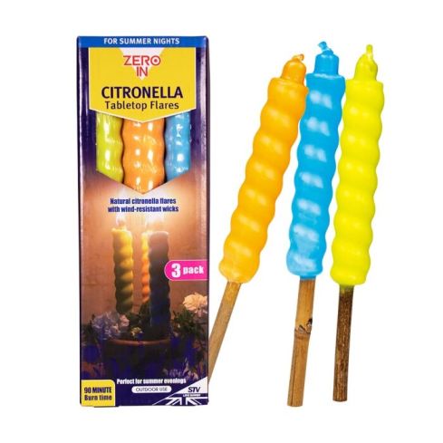 STV Citronella Table Top Flares - Beach Party - 3-Pack