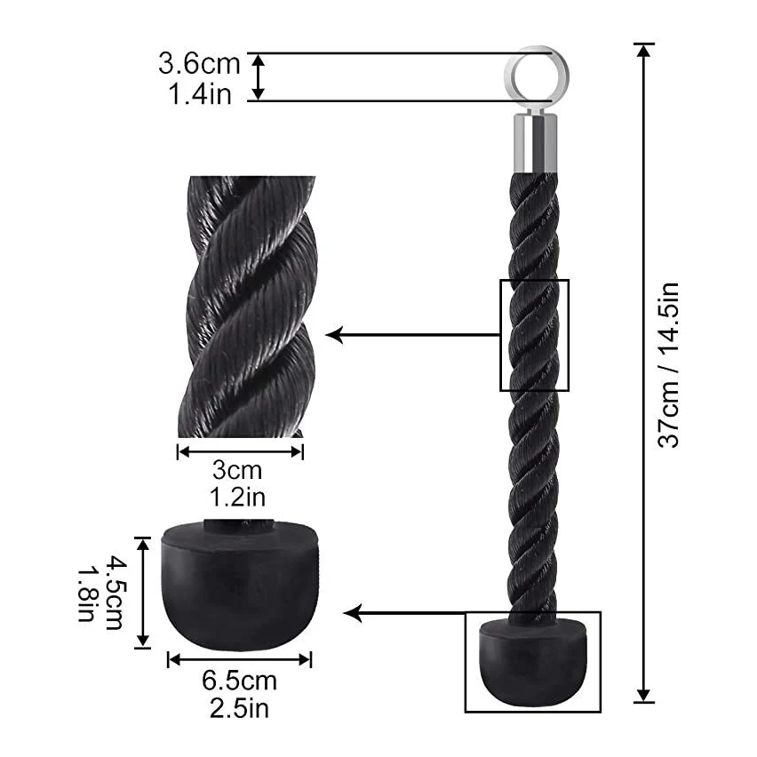 1441 Fitness Lat Attachment - Tricep Single Rope Abdominal Crunches 