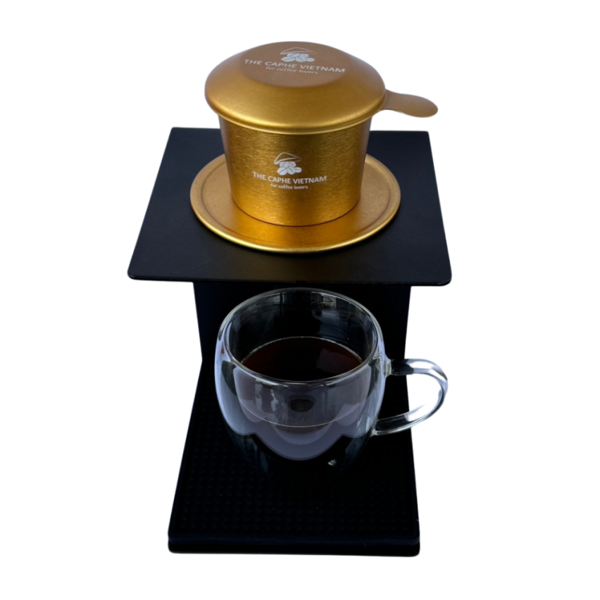 The Caphe Vietnam Combo - Natural Process Whole Bean Coffee 500g | Premium Roasted Cashews 180g | Phin Filter Rose Gold - Pack Of 3