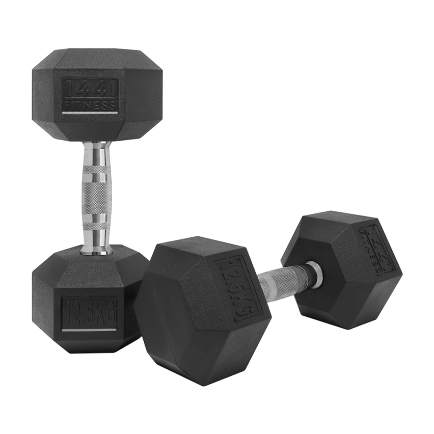 1441 Fitness Rubber Hex Dumbbells 2.5Kg - 50 Kg Sold As Pairs