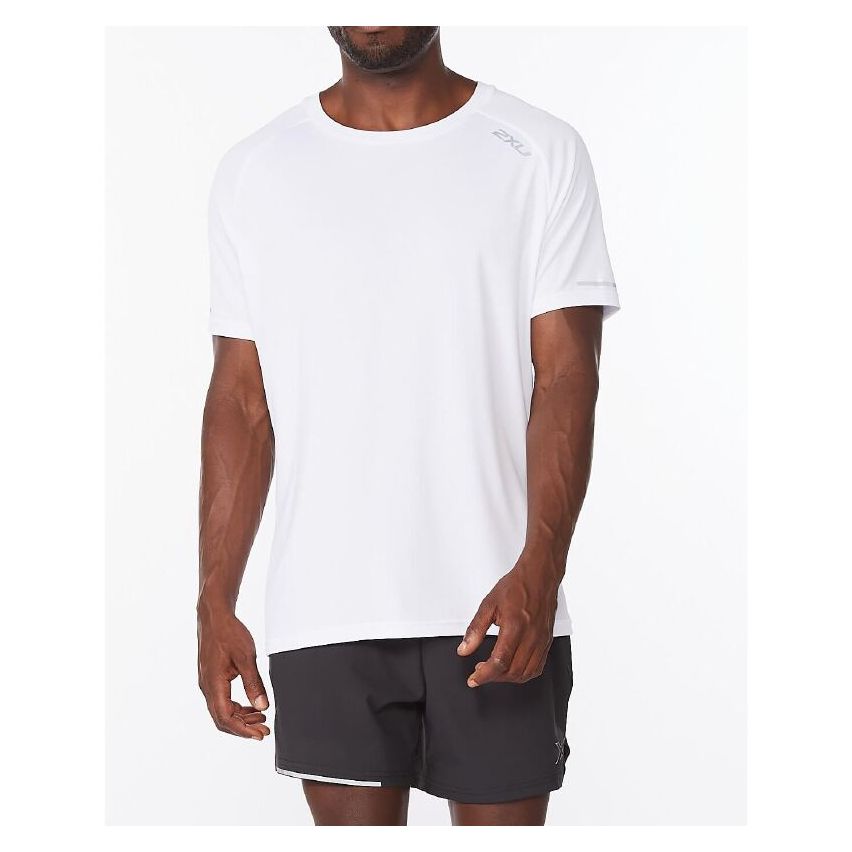 2XU Men's Aero Short Sleeve T-Shirt White