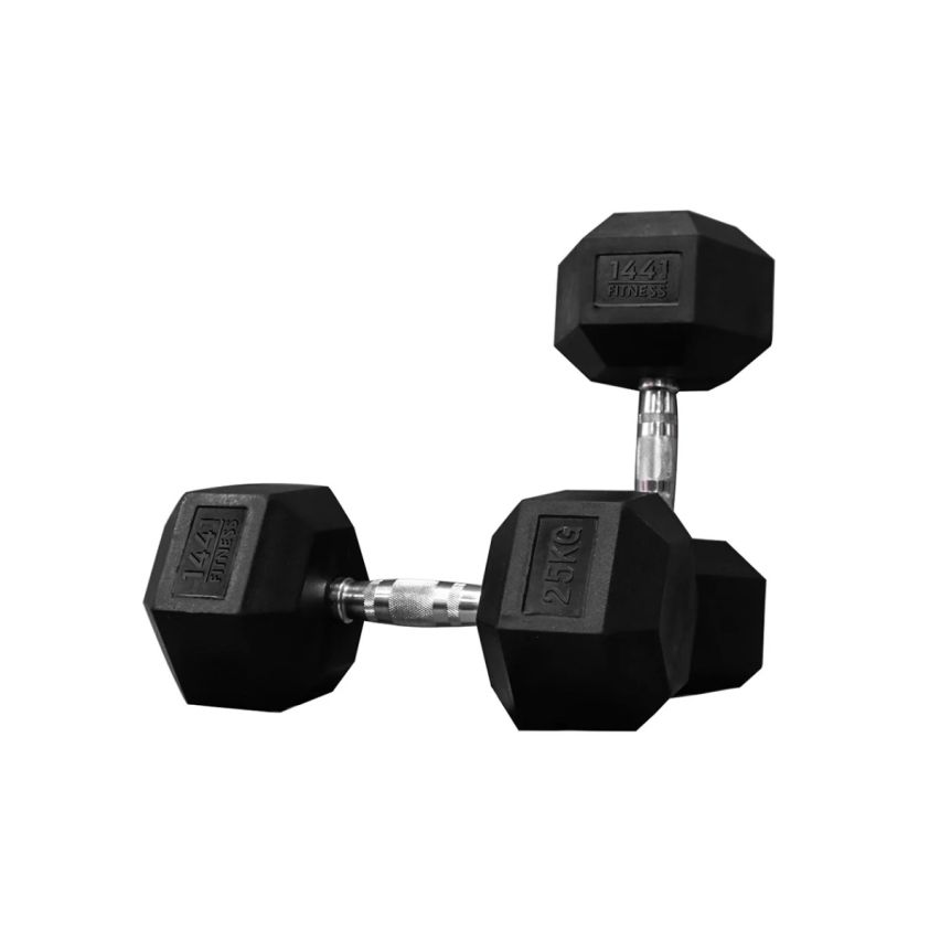 1441 Fitness Rubber Hex Dumbbells 2.5Kg - 50 Kg Sold As Pairs