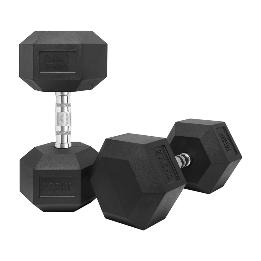 1441 Fitness Rubber Hex Dumbbells 2.5Kg - 50 Kg Sold As Pairs