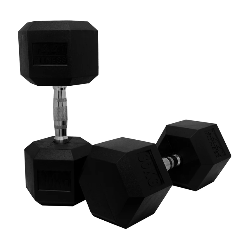 1441 Fitness Rubber Hex Dumbbells 2.5Kg - 50 Kg Sold As Pairs