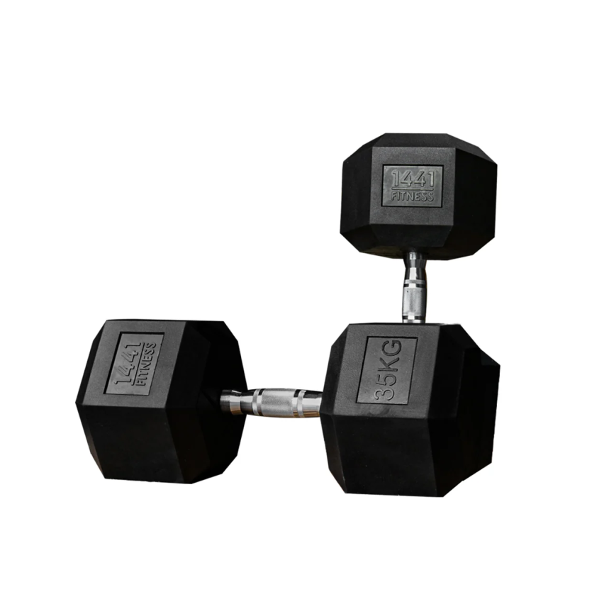 1441 Fitness Rubber Hex Dumbbells in Pounds 20lbs - 50 Lbs (Sold In Pair) | Weight in LBS 