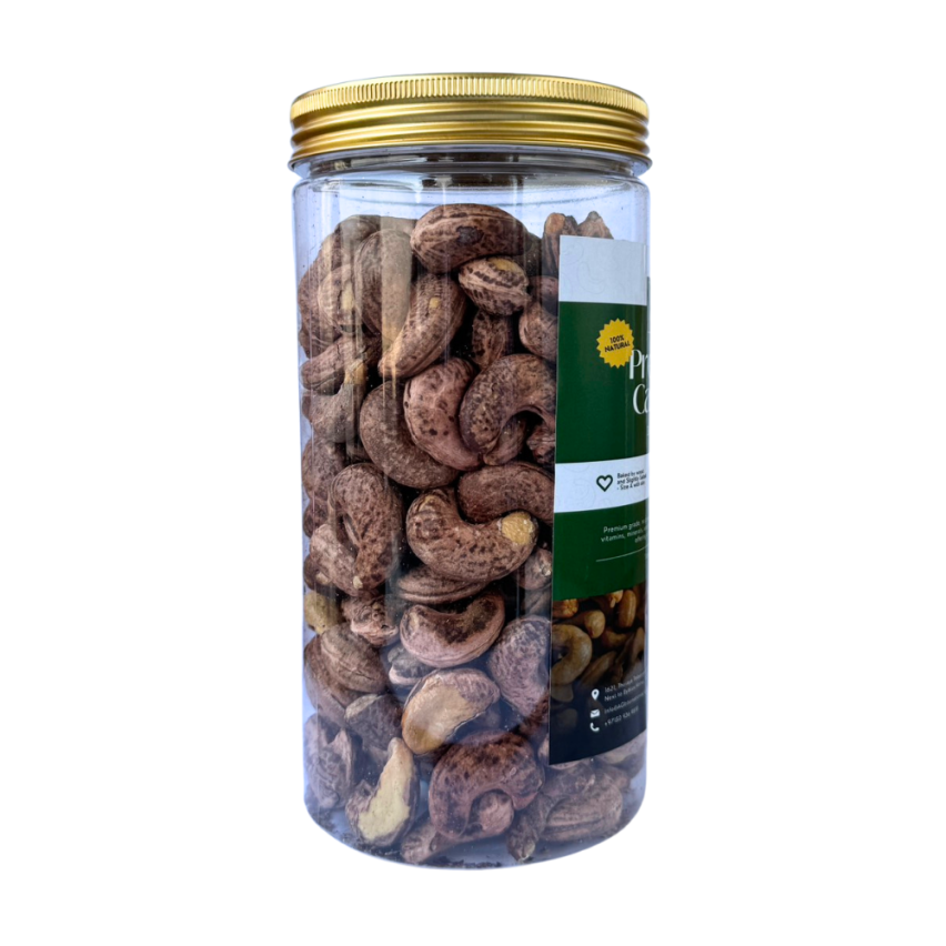 Premium Wood Fire Roasted Cashews, Slightly Salted With Skin Size A VIP Cashew-500G