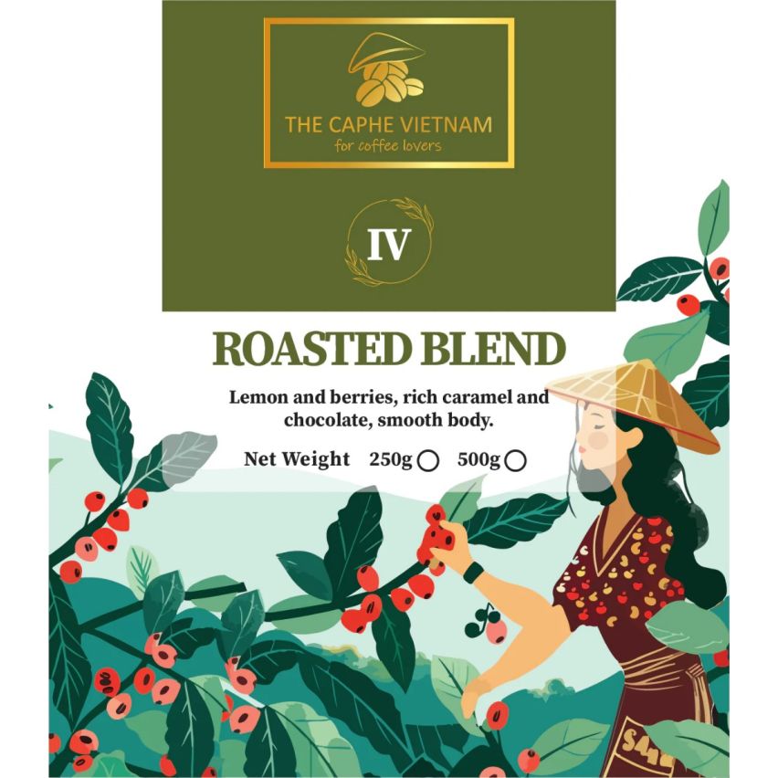 The Caphe Vietnam Roasted Blend Premium Whole Beans Coffee 1kg