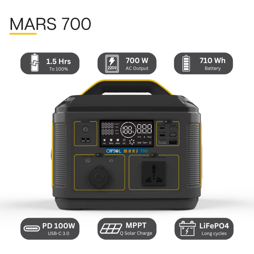 CAPSOL Portable Power stations - MARS 700