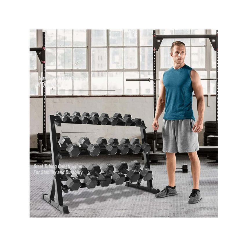 1441 Fitness 3 Tier Dumbbell Rack For 10 Pairs