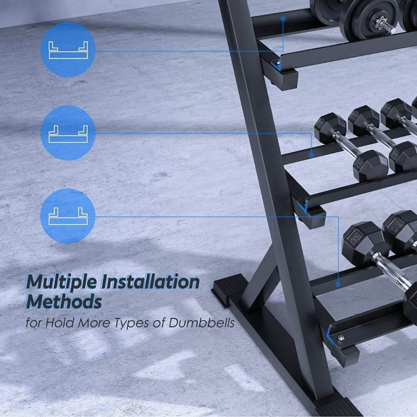 1441 Fitness 3 Tier Dumbbell Rack For 10 Pairs