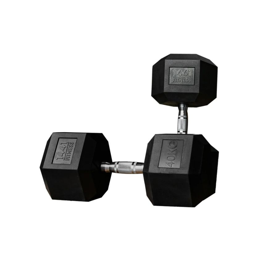 1441 Fitness Rubber Hex Dumbbells in Pounds 20lbs - 50 Lbs (Sold In Pair) | Weight in LBS 