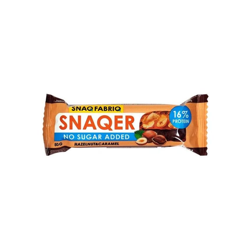 Snaqer Sugar-free Bar 50g -Hazelnuts & Caramel