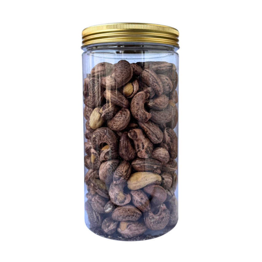 The Caphe Vietnam Premium Wood Fire Roasted Cashews, Slightly Salted Cashew With Skin Size A