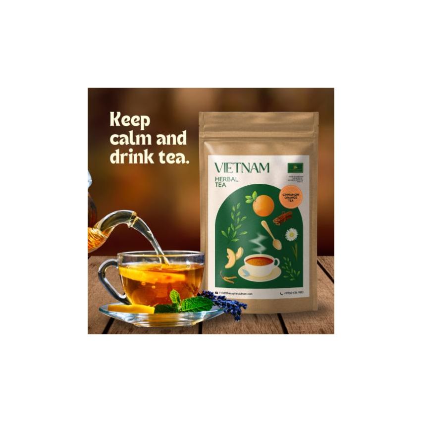 The Caphe Vietnam Cinnamon Orange Herbal Tea, 15 Sachets