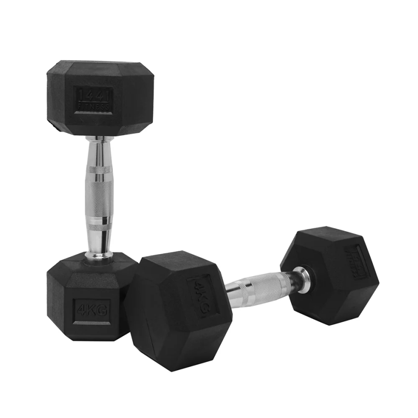 1441 Fitness Hex Rubber Dumbbell (Sold As Pair) - 1 Kg To 10 Kg