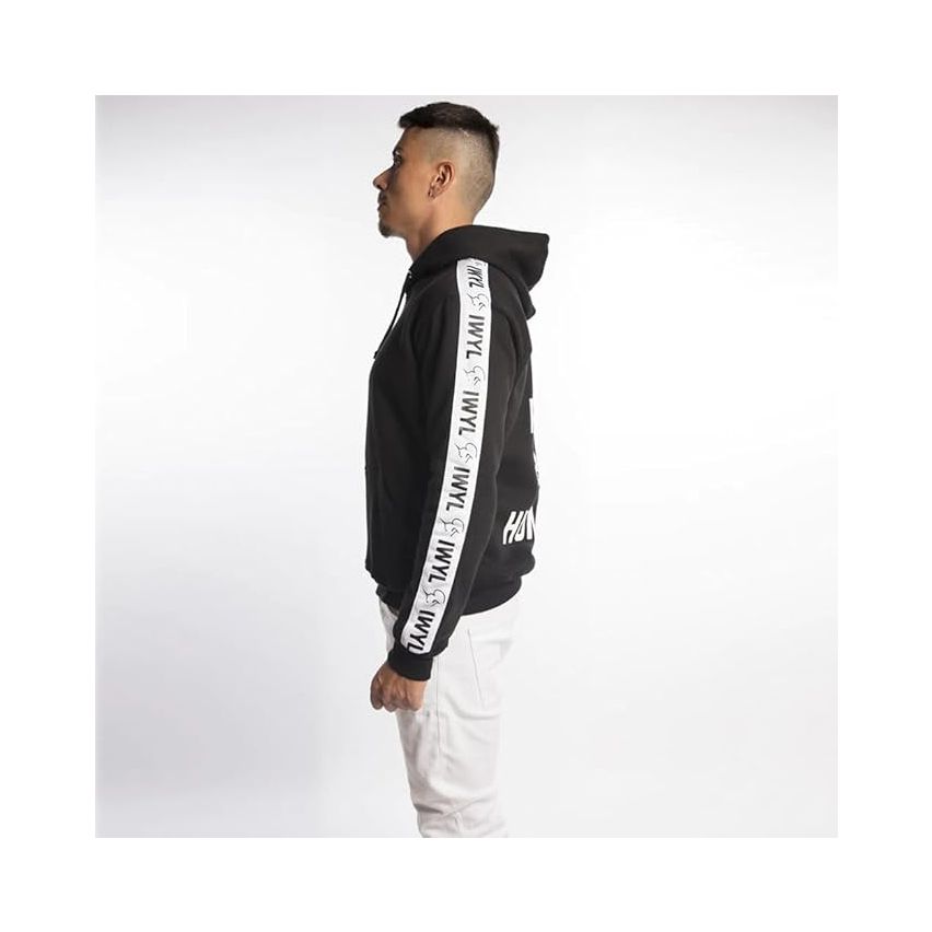 Iwyl Real And Human Black Hoodie For Men With Dtg Print 'be Real. Be Human.' 